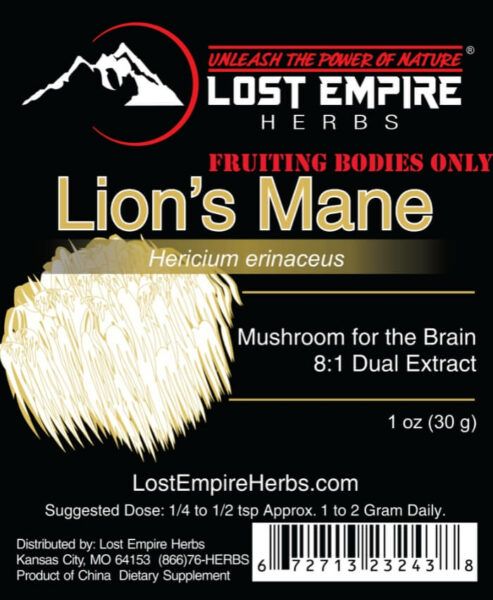 Lion's Mane Mushroom Label