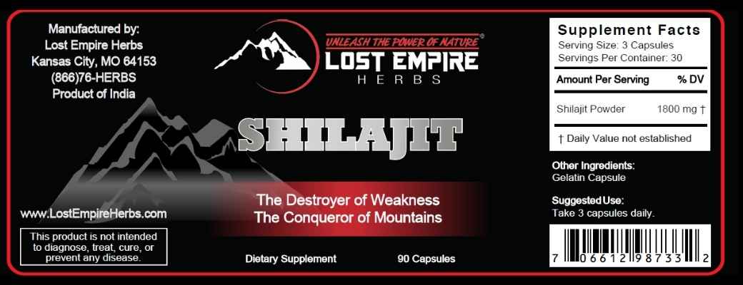 Shilajit Capsules Label