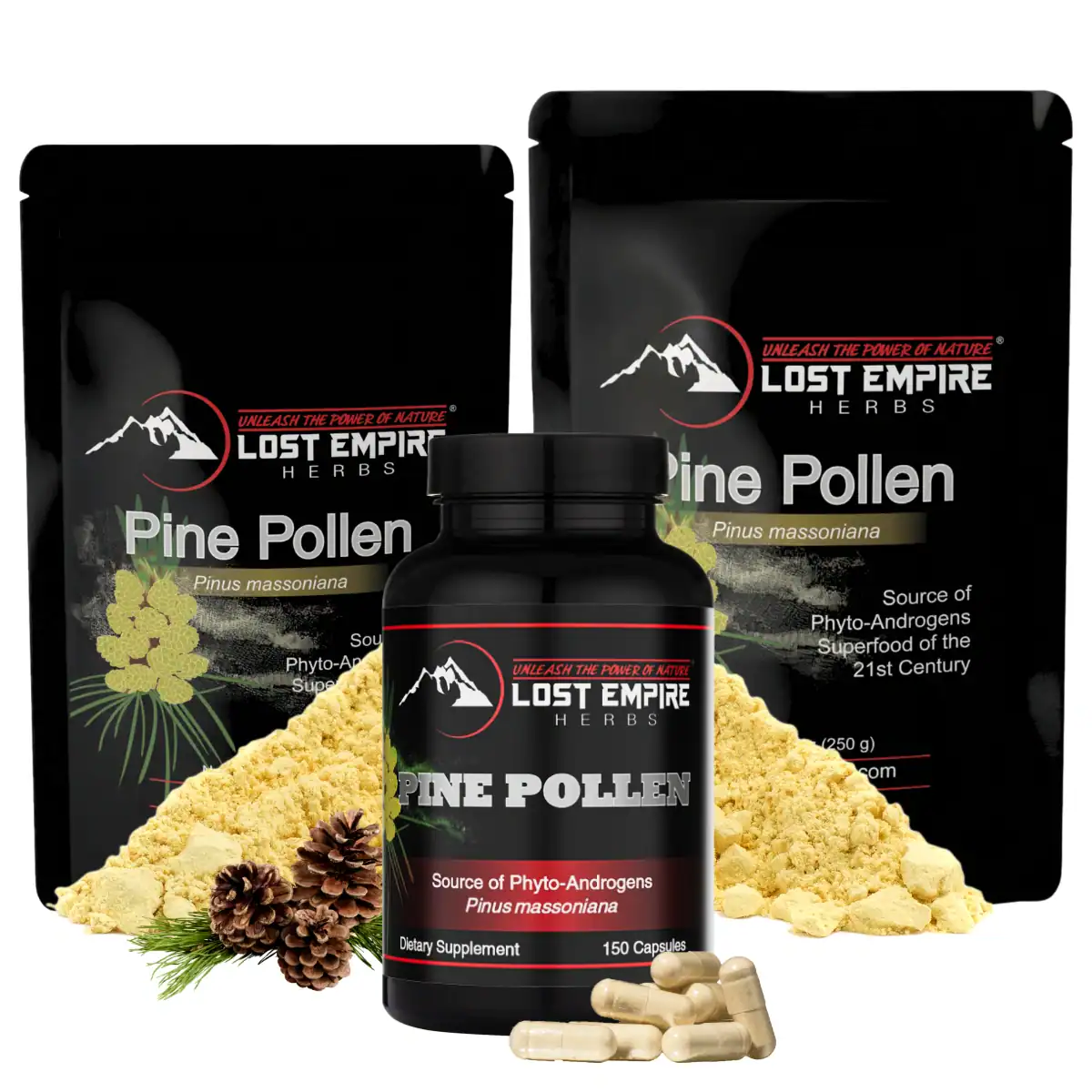 Lost Empire Herbs Pine Pollen Powder Variations
