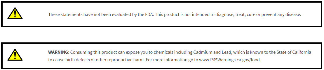 FDA Warning and CA Prop 65