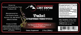 Tulsi Spagyric Tincture Label _ Lost Empire Herbs 